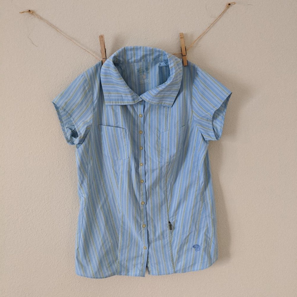 Mountain Hardwear Blue Sriped Hiking Shirt